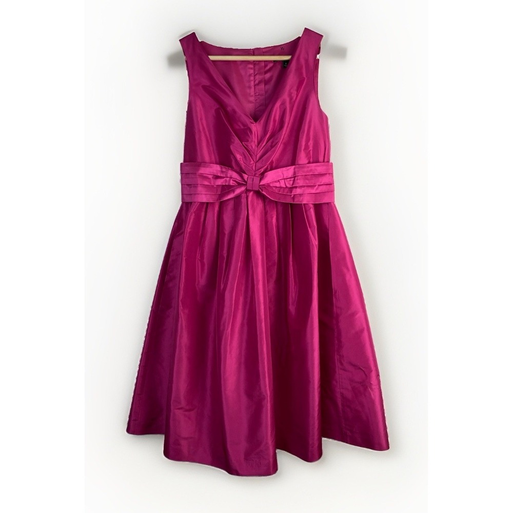 Banana Republic MADMEN Women's 4 Fuscia Pink Silk Sleeveless Fit & Flare Dress
